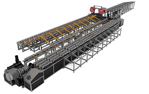 Автоматическая линия резки арматуры SJT50 (резка, сортировка, накатка резьбы, холодная высадка прессом)