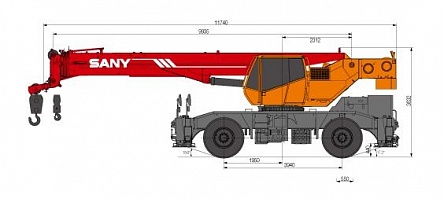 Короткобазный кран PALFINGER SANY SRC250C грузоподъемность 25 тонн