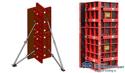 Опалубка колонн мелкощитовая на универсальных стальных щитах МСК